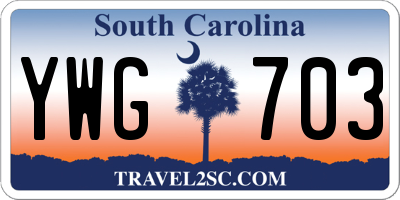 SC license plate YWG703