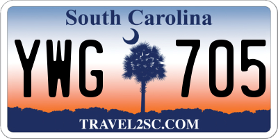 SC license plate YWG705