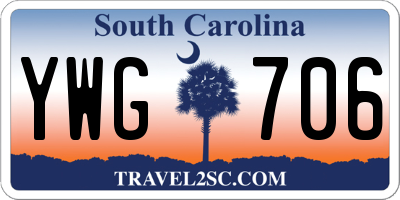 SC license plate YWG706