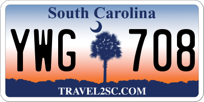 SC license plate YWG708