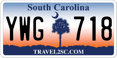 SC license plate YWG718