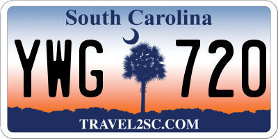 SC license plate YWG720