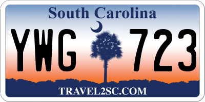 SC license plate YWG723