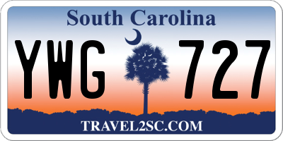 SC license plate YWG727