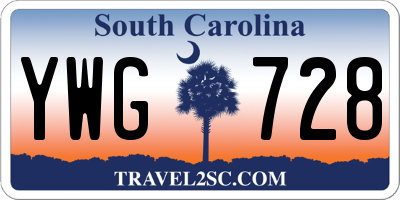 SC license plate YWG728