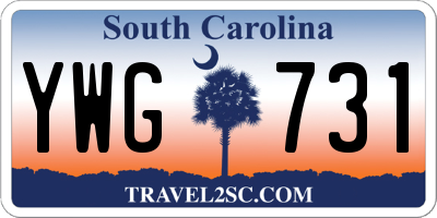 SC license plate YWG731