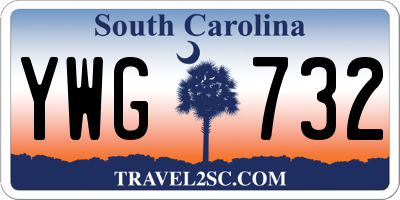 SC license plate YWG732