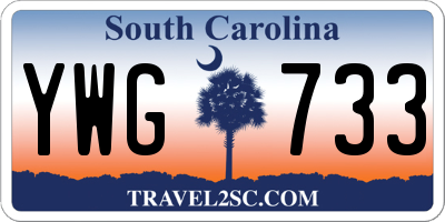 SC license plate YWG733