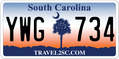 SC license plate YWG734