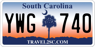 SC license plate YWG740