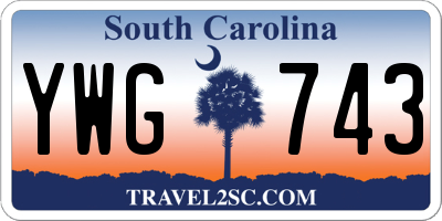 SC license plate YWG743