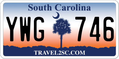 SC license plate YWG746