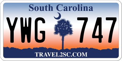 SC license plate YWG747