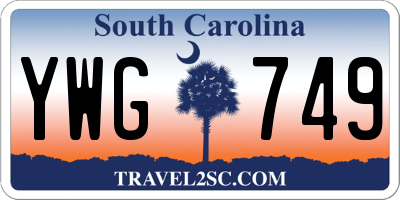 SC license plate YWG749
