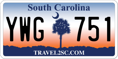 SC license plate YWG751