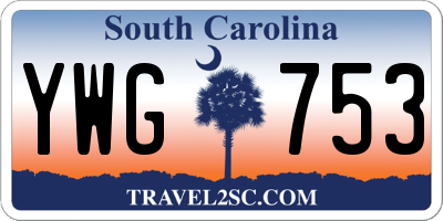 SC license plate YWG753
