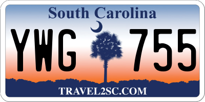SC license plate YWG755