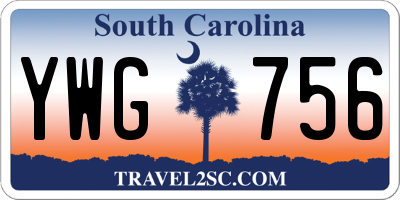 SC license plate YWG756