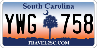 SC license plate YWG758