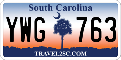SC license plate YWG763