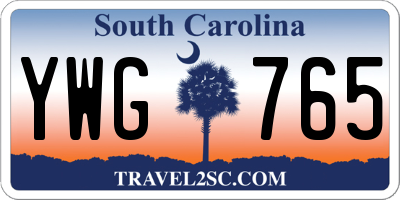 SC license plate YWG765