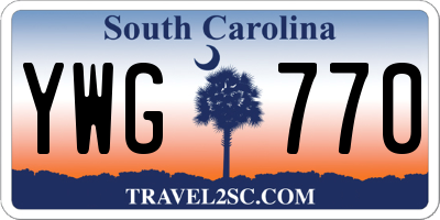SC license plate YWG770