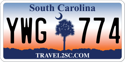 SC license plate YWG774