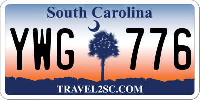 SC license plate YWG776