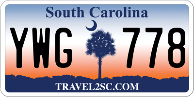 SC license plate YWG778
