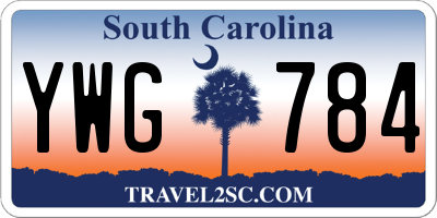 SC license plate YWG784