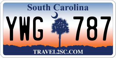 SC license plate YWG787