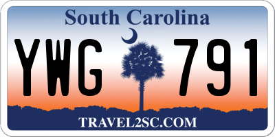 SC license plate YWG791