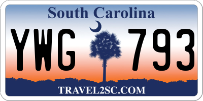 SC license plate YWG793