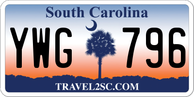 SC license plate YWG796