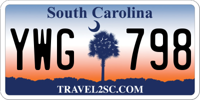 SC license plate YWG798