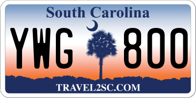 SC license plate YWG800