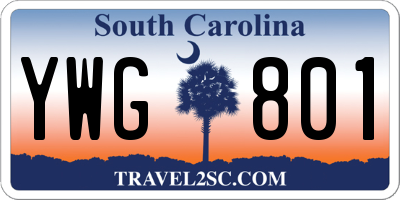 SC license plate YWG801