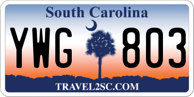 SC license plate YWG803