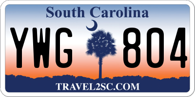 SC license plate YWG804