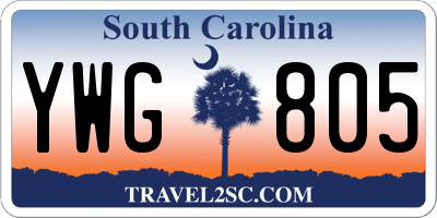 SC license plate YWG805