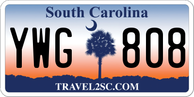 SC license plate YWG808