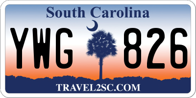 SC license plate YWG826