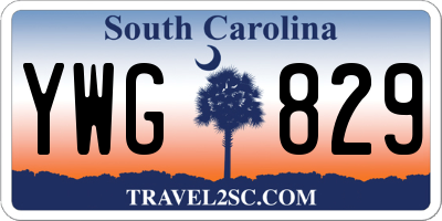 SC license plate YWG829
