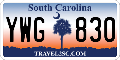 SC license plate YWG830