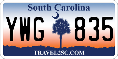 SC license plate YWG835