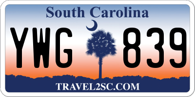 SC license plate YWG839