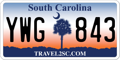 SC license plate YWG843