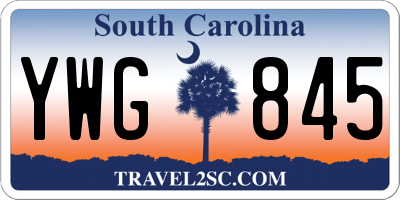 SC license plate YWG845