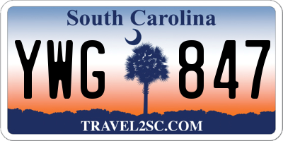 SC license plate YWG847