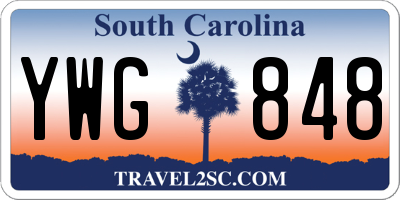 SC license plate YWG848